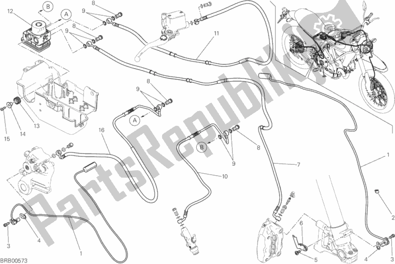 Tutte le parti per il Sistema Di Frenatura Antibloccaggio (abs) del Ducati Scrambler Desert Sled Thailand USA 803 2018